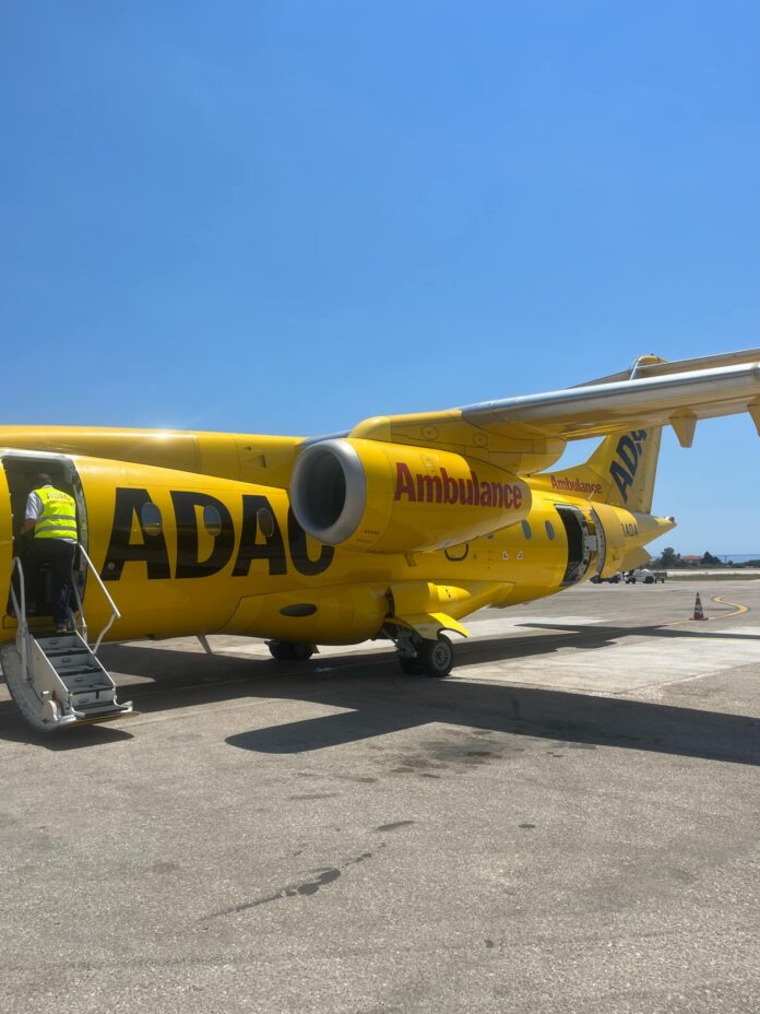 Ιδιωτική αεροδιακομιδή Γερμανίδας τουρίστριας από την Κεφαλονιά στη Γερμανία