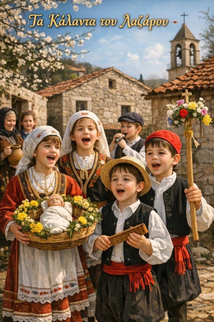 Η αναβίωση του εθίμου «Τα κάλαντα του Λαζάρου» στο Λιθόστρωτο Αργοστολίου Η αναβίωση του εθίμου «Τα κάλαντα του Λαζάρου» στο Λιθόστρωτο Αργοστολίου