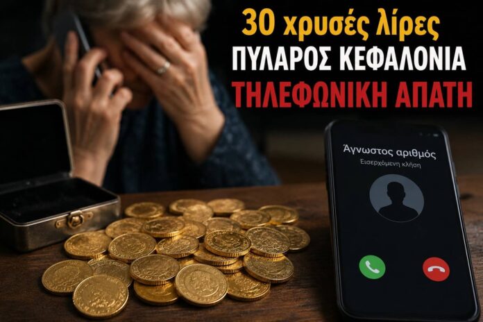 Θύμα τηλεφωνικής απάτης ηλικιωμένος στα Διβαράτα – Του άρπαξαν 30 χρυσές λίρες με ύπουλη μέθοδο Θύμα τηλεφωνικής απάτης ηλικιωμένος στα Διβαράτα – Του άρπαξαν 30 χρυσές λίρες με ύπουλη μέθοδο