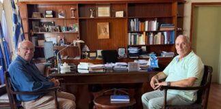 Συνάντηση του νέου προέδρου της ΕΠΣ Κεφαλονιάς & Ιθάκης Βαγγέλη Μαζαράκη με τον Αντιπεριφερειάρχη Σωτήρη Κουρή