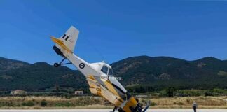 Μυτιλήνη: Αεροσκάφος PZL «καρφώθηκε» με τη μύτη στον διάδρομο του αεροδρομίου