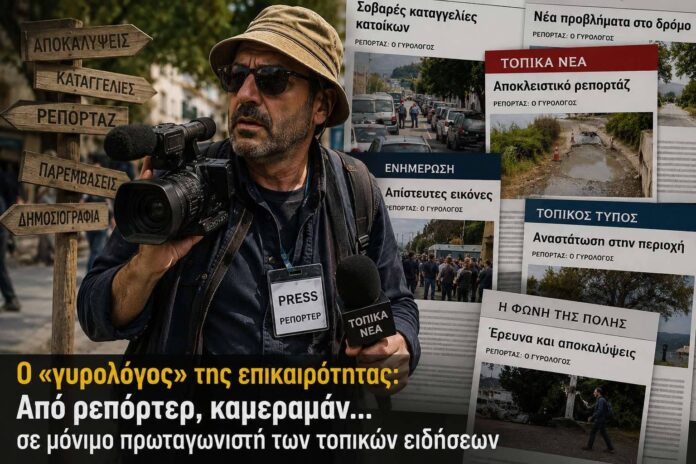 Ο «γυρολόγος» της επικαιρότητας: Από ρεπόρτερ, καμεραμάν… σε μόνιμο πρωταγωνιστή των τοπικών ειδήσεων Ο «γυρολόγος» της επικαιρότητας: Από ρεπόρτερ, καμεραμάν… σε μόνιμο πρωταγωνιστή των τοπικών ειδήσεων