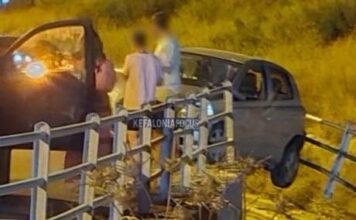 Ατύχημα στην Κρανιά – Αυτοκίνητο εξετράπη της πορείας του και προσέκρουσε στα κιγκλιδώματα